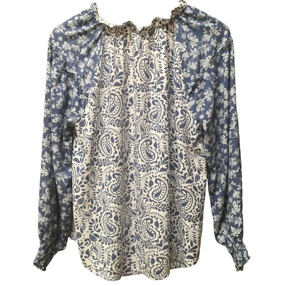 Beachlunchlounge Blue and Purple Blouse with Elegant Design - Picture 7 of 8